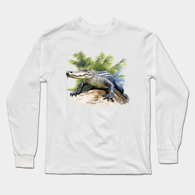 American Alligator Long Sleeve T-Shirt by zooleisurelife